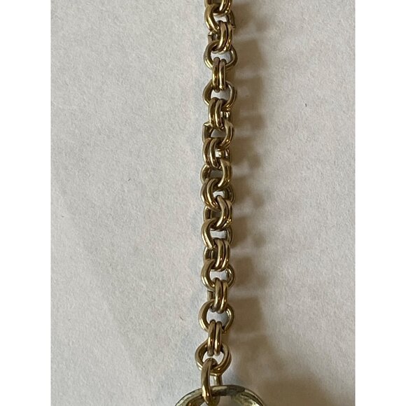 Vintage Lemon Yellow Thermoset Necklace With Gold-Tone Chain Links & Retro Chic - Picture 8 of 11